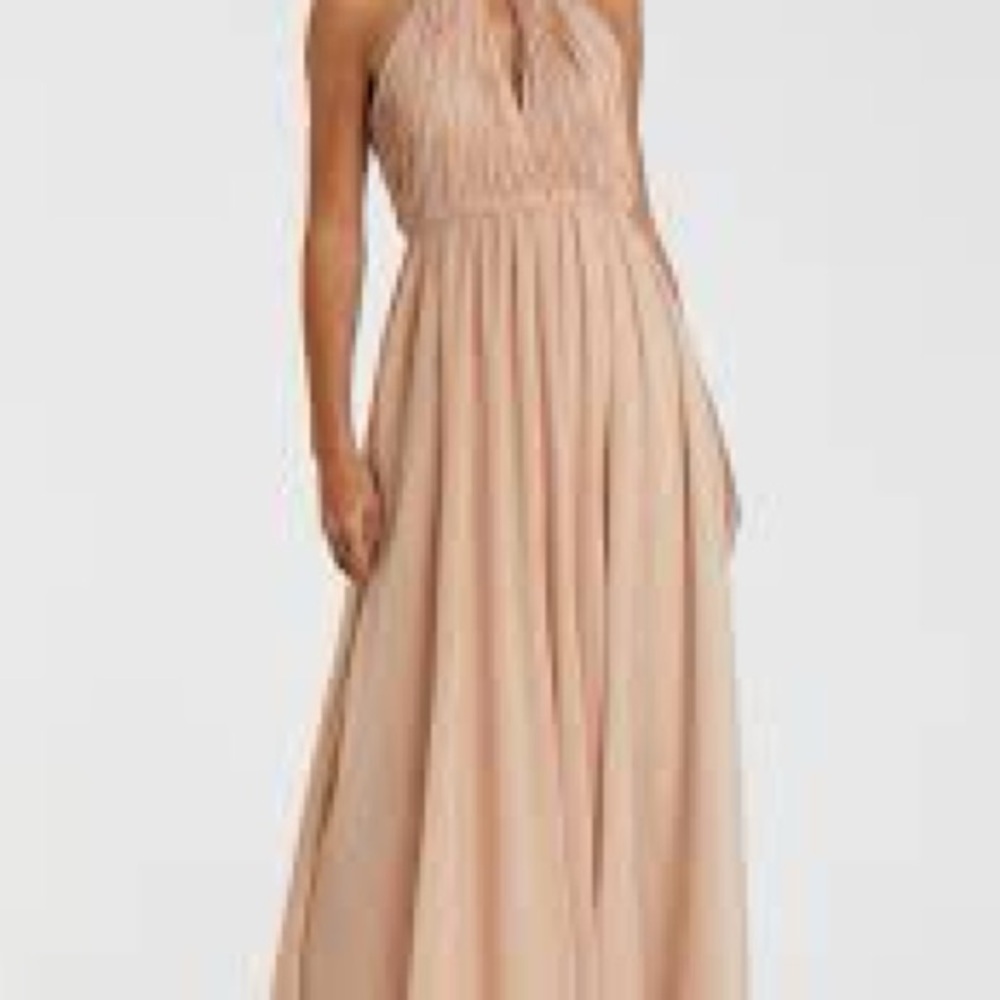 Mac Duggal Halter Gold Chain Gown 55822